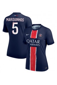 Paris Saint-Germain Marquinhos #5 Fotballdrakt Hjemme Klær Dame 2024-25 Korte ermer